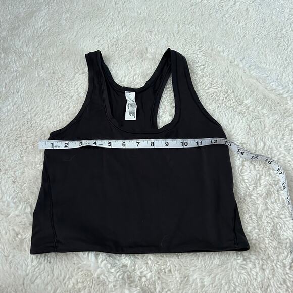 Lululemon Womens Wundermost Ultra-Soft Nulu ScoopNeck Cropped Tank Sz M in Black - Picture 3 of 5